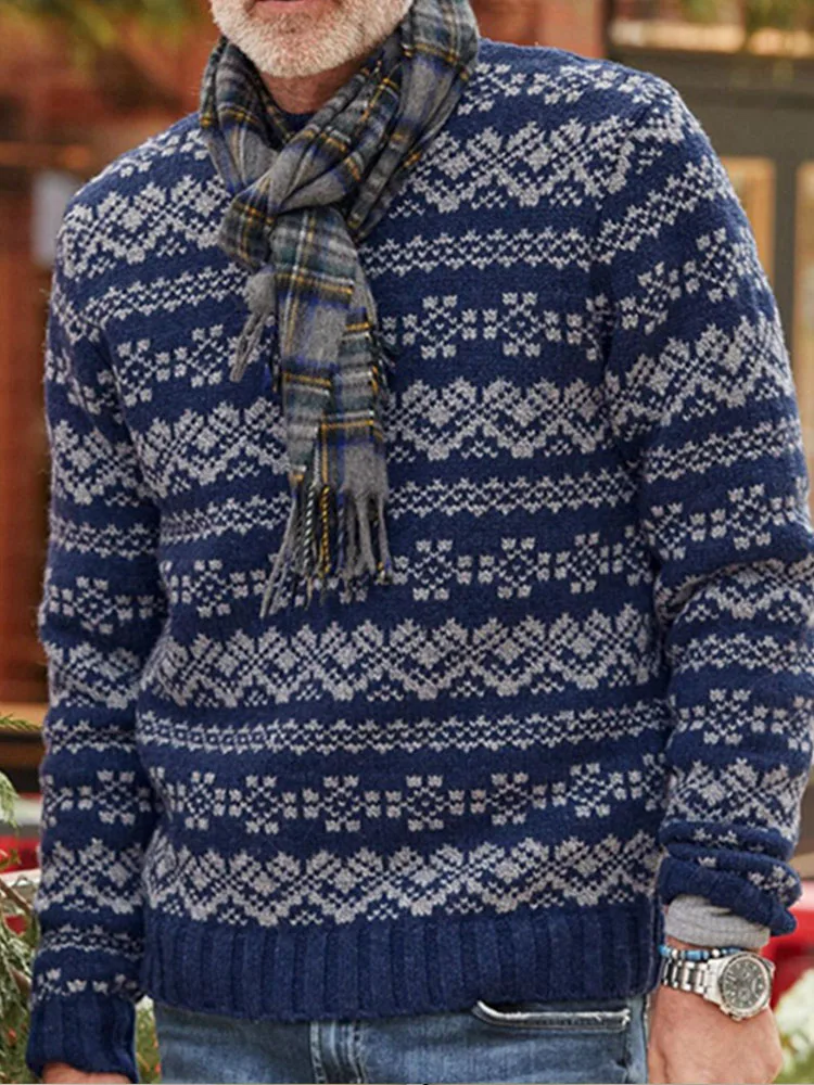 

Men Spring Autumn Long Sleeve Knitted Pullover Sweater