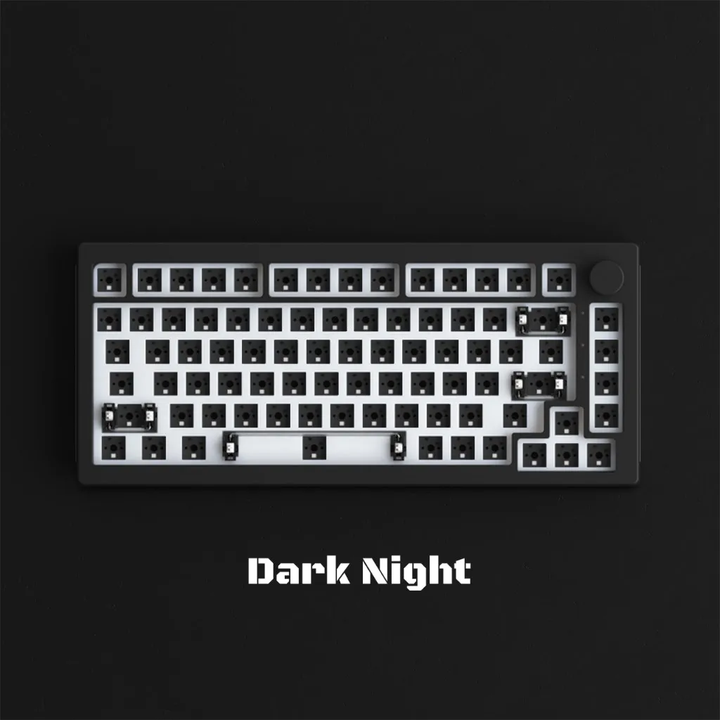 AKKO-Kit de Barebone 5075S con mando, Teclado mecánico personalizado para juegos, retroiluminado RGB, LED lateral 75%, diseño con cable de 5 pines, Hotswap