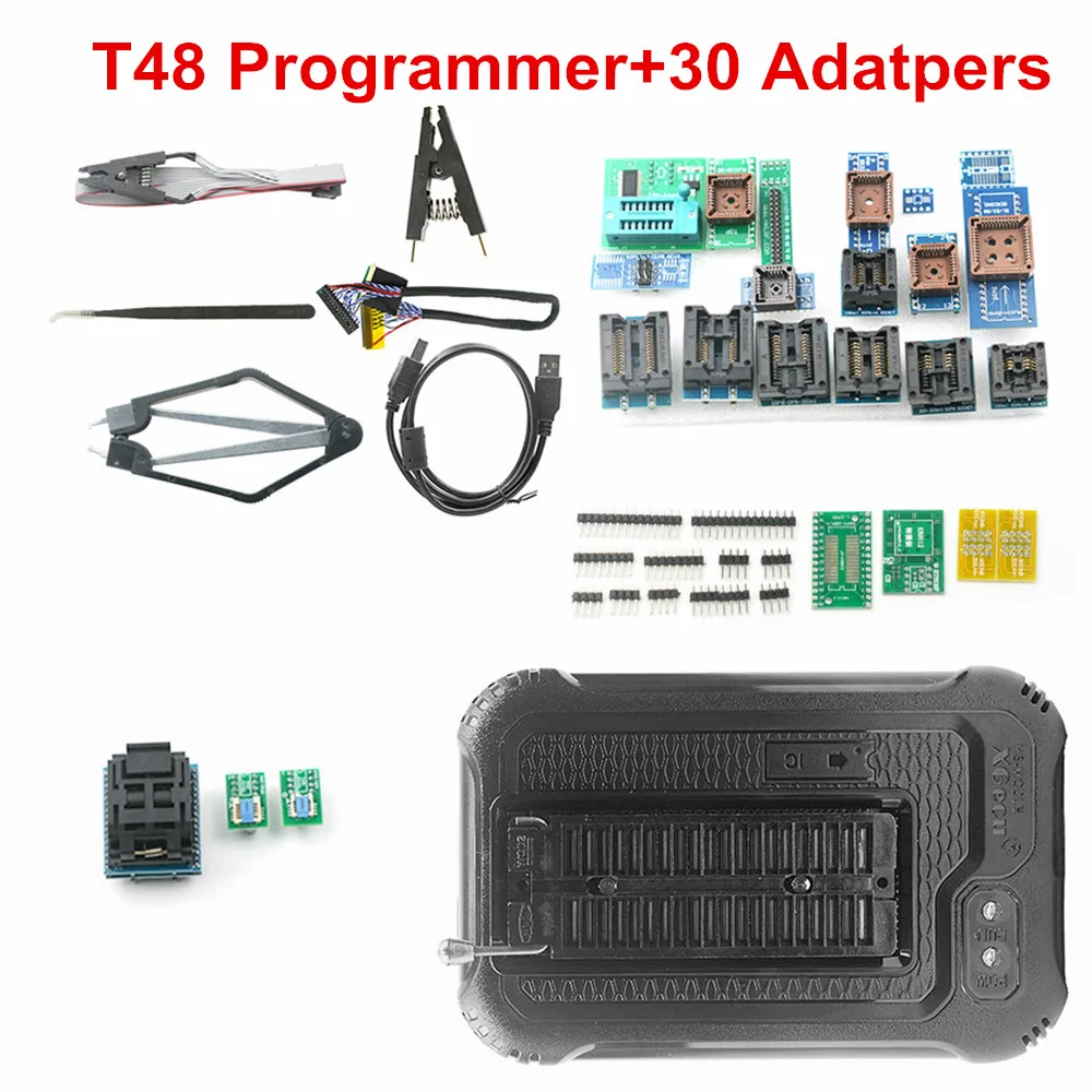

V12.15 оригинальный T48 [TL866-3G] TL866II Plus Замена программатора T48 NAND Flash AVR PIC Bios USB-программатор адаптеры