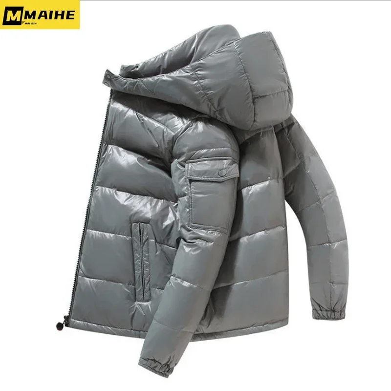 2024 Winter New Men's Puffer Jacket Fashion Thick Men Women Duck Down Jacket Outdoor Warm Casual Coats Solid Hooded Overcoats