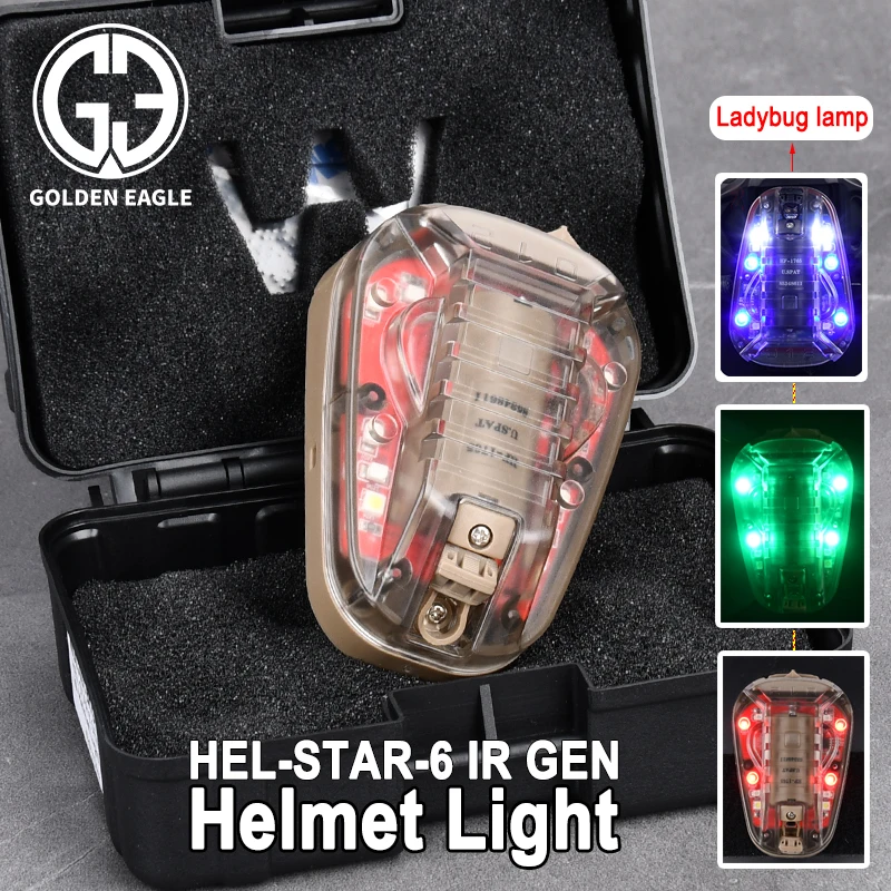 

Waterproof Ladybird Lamp HEL-STAR-6 IR GEN Tactical Helmet Light Signal Survival Headlight LED Strobe Torch outdoor Hunting Tool
