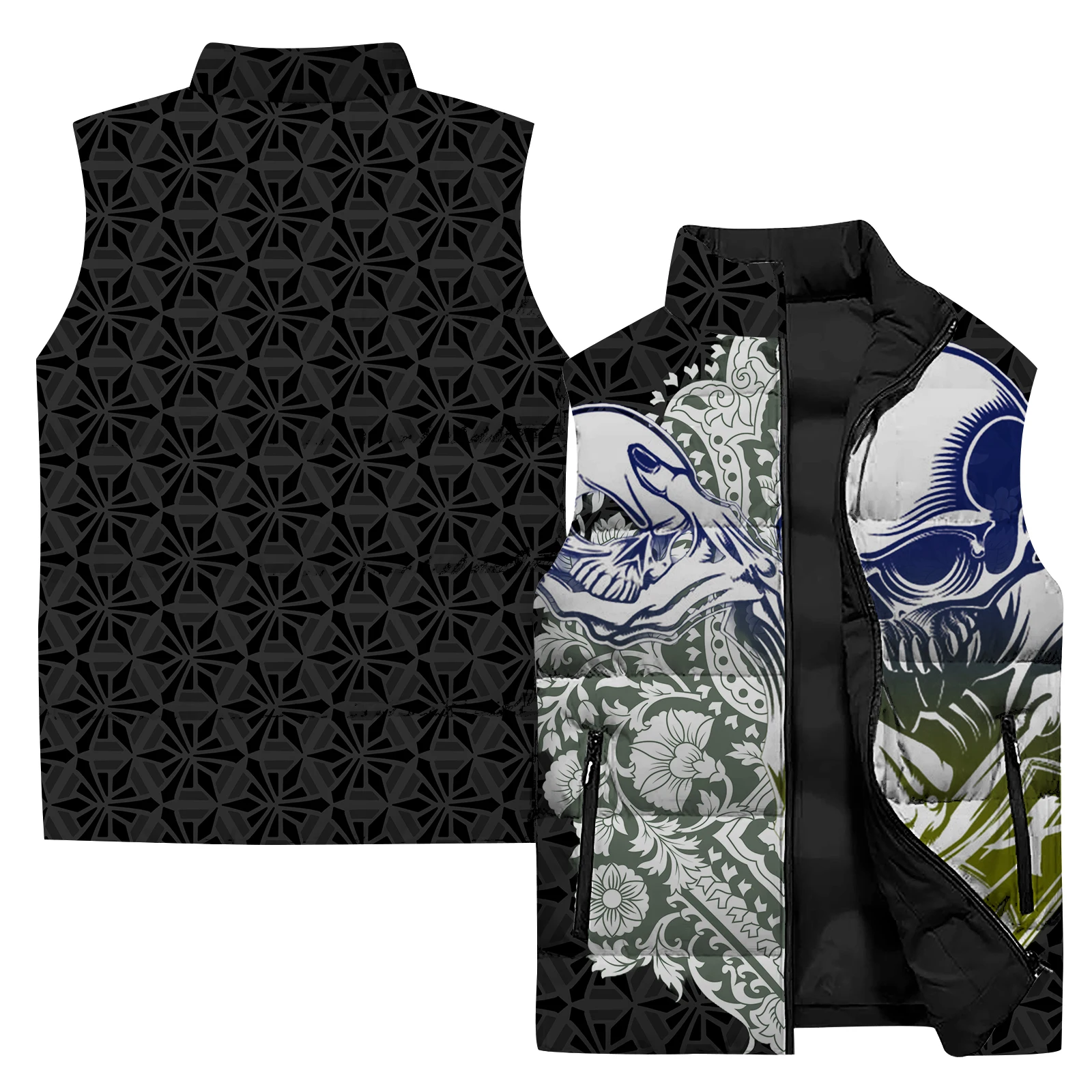 Chaquetas de esqueleto para hombre, chaleco de trabajo fresco de invierno para hombre, ropa para hombre con calaveras, chaleco cálido y resistente al viento, chalecos ligeros de moda asequibles