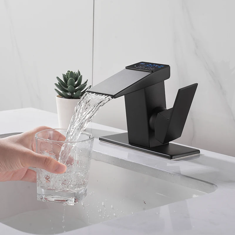 Description Picture 3 of itemBrass Basin Faucet Bathroom Faucet Bsin Sink Faucet Washbasin Faucet With Digital Display Bathroom Sink Faucet Basin Mixer Crane