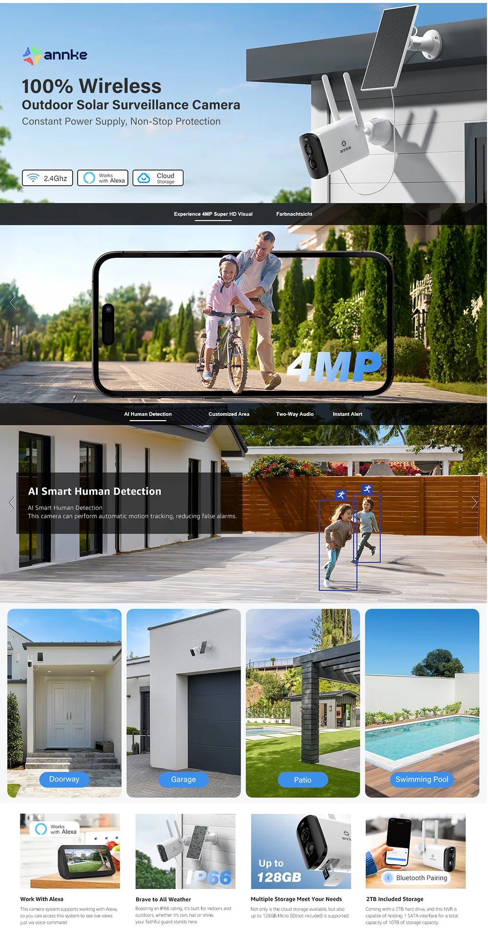 ANNKE solar wireless outdoor security camera