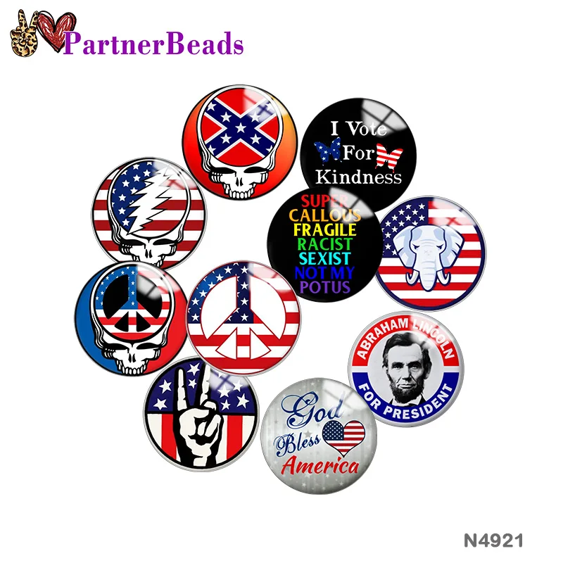 American victory day image printing metal diy snap button accessories
