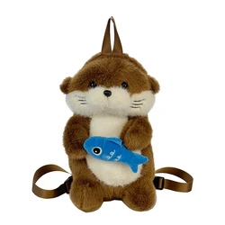 Adorable Otter Plush Backpack - Cute and Trendy Gift (Brown)
