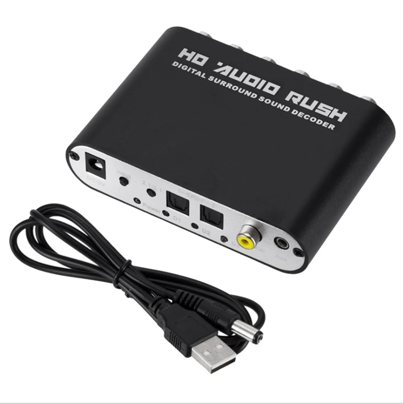 

Digital 5.1 Audio Decoder Dolby Dts/Ac-3 Optical to 5.1-Channel RCA Analog Converter Sound Audio Adapter Amplifier