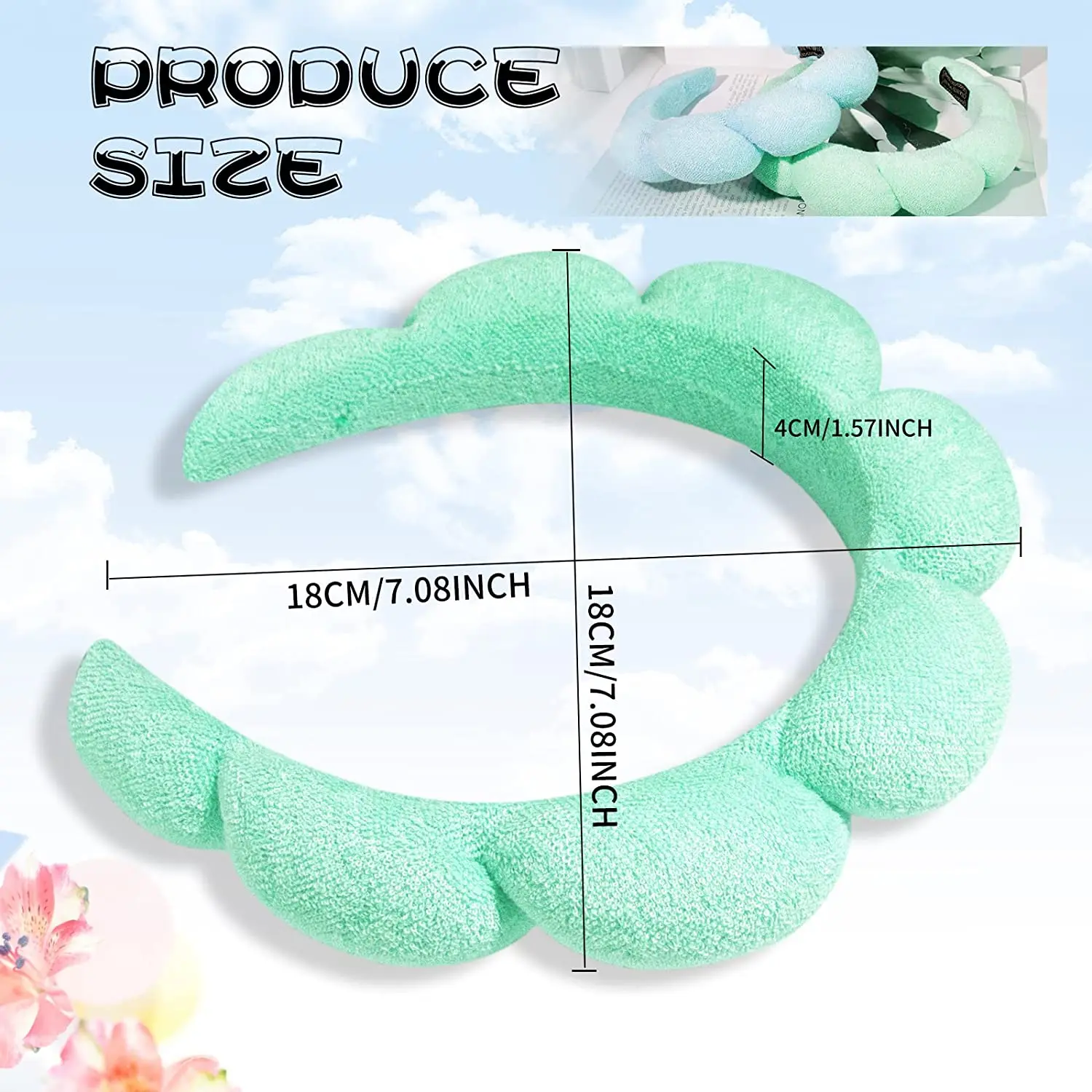 Sponzen Hoofdbanden Voor Vrouwen Meisjes Gezwollen Haarband Make-Up Bubble Badstof Co Spa Retro Haarband Vrouwen Haaraccessoires Hoofddeksels