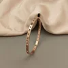 Classic Roman Numeral Zircon O Shape Stainless Steel Gold Plated Bracelet, High Quality Waterproof Wedding Party Jewelry 3
