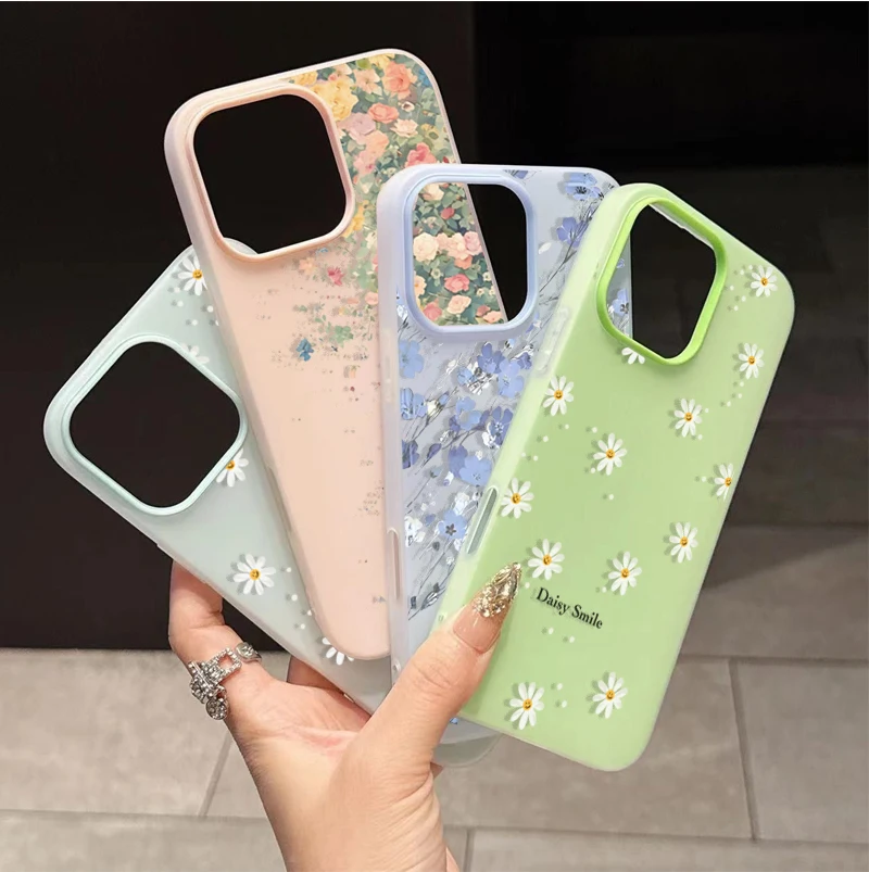 Trendy Flower Pattern Phone Case Cover