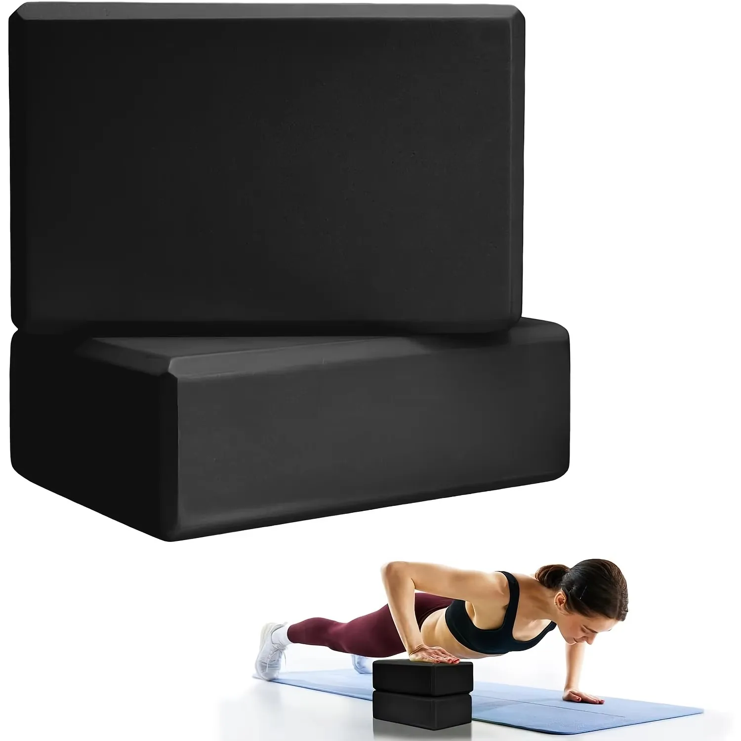 Set of 2 High-Density Foam Yoga Blocks - Lightweight, Supportive, and Odor-Free Essential Yoga Accessory