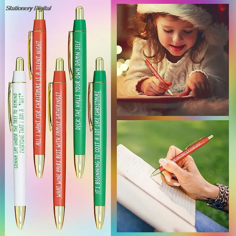 1pc Christmas Gift Ballpoint Pen For Students Children, Colorful