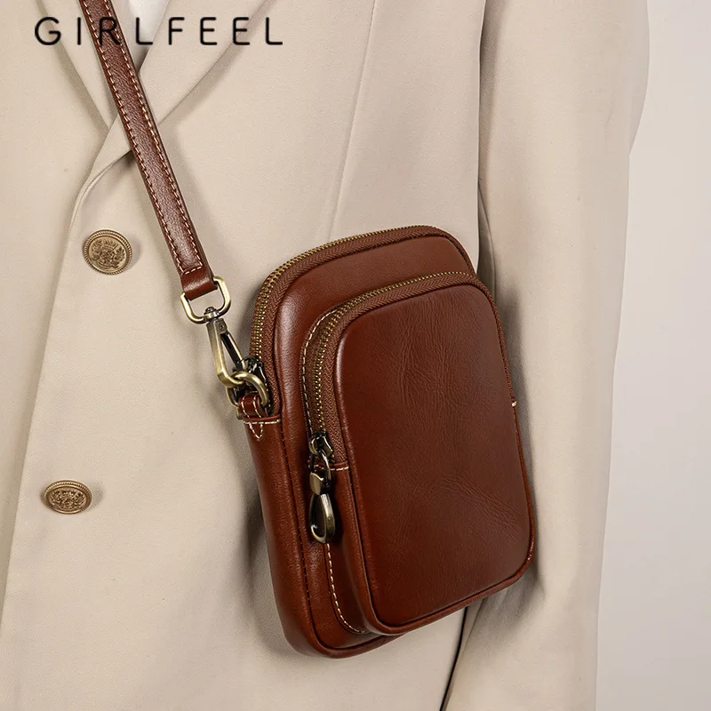 Women's Trendy Genuine Leather Crossbody Bag - 2024 Edition