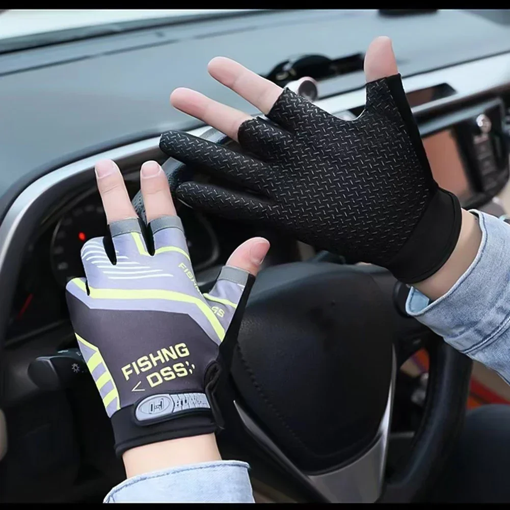 Fishing Gloves For Men Summer Sunscreen Anti-Slip Ice Silk Breathable