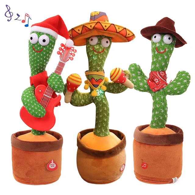 Dancing Cactus Toys, A Cactus That Can Dance, Sing, Twist, and Shine 120  English Dance Recordings Learn to Speak (Dancing Cactus with Hat)