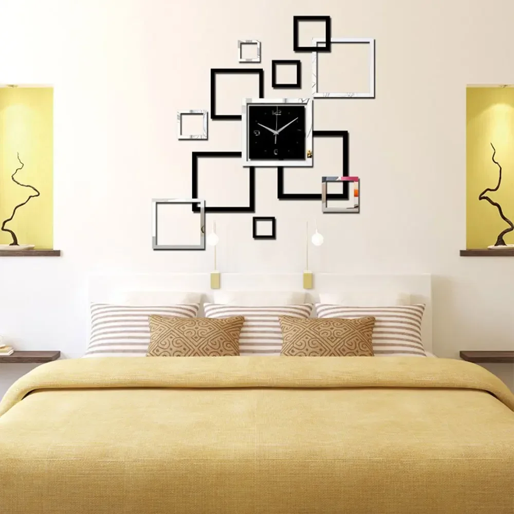 Wall Clock Wall Clock Sticker Mirror Clock Face Modern Design Big Wall Clock Yabuli Mirror Mute Simple Creative Home Decor Quartz Clock DIY Sticker 3D Decorative