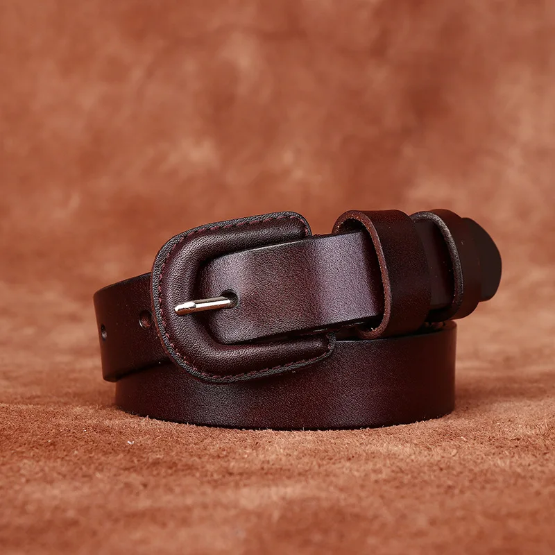 

2.3CM Width Vintage High Quality top layer cowhide jeans belt Simple belt for women