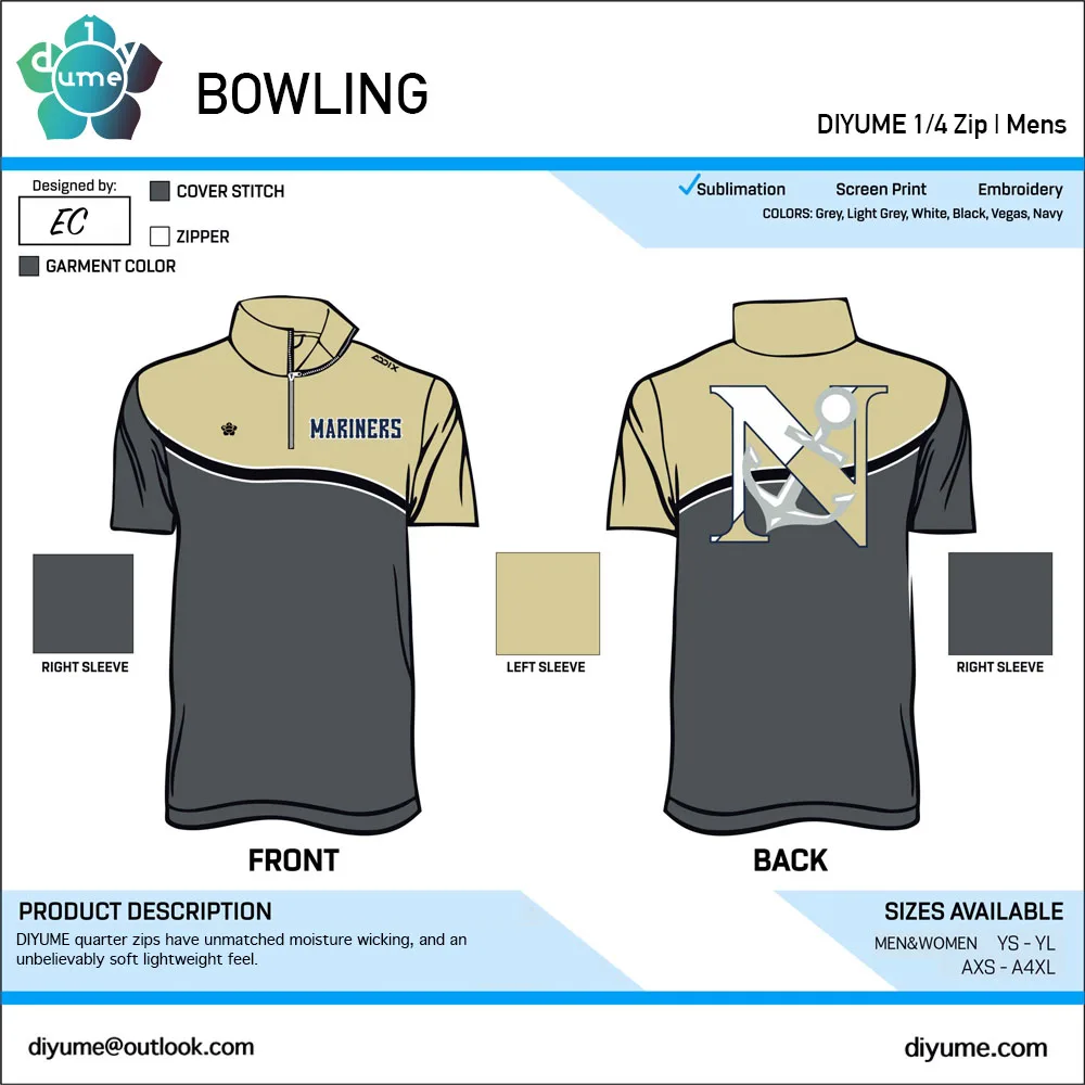 Bowling Short Sleeve Polo Shirt Men Women Youth Quarter Zip Casual Entertainment Blazer Quick Dry Breathable