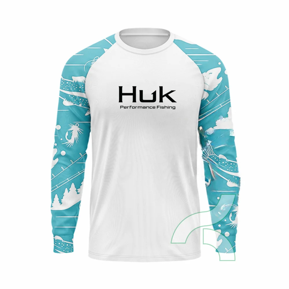 HUK Fishing Shirt UPF 50 Long sleeved T-shirt Men Outdoor Sun Protection Fishing Clothes Ropa De Pesca Breathable Anti-UV Jersey