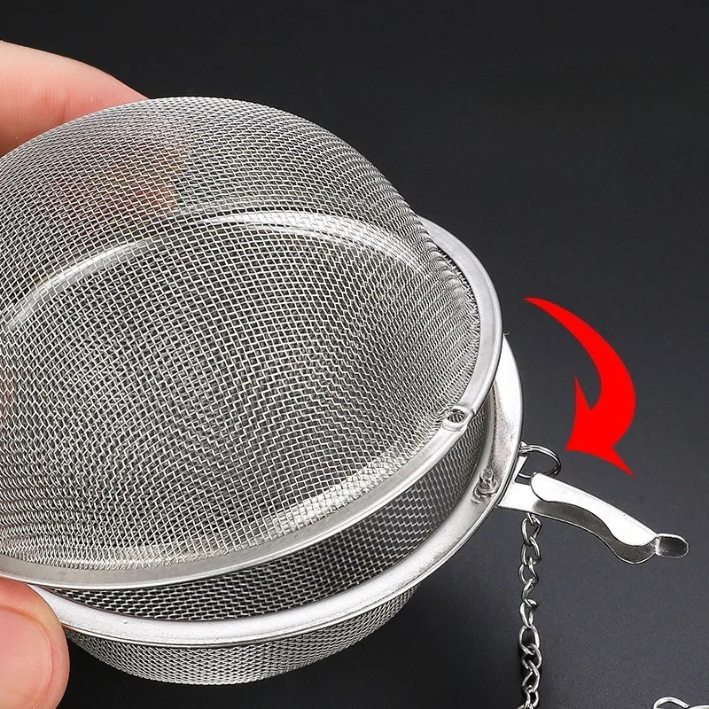 Stainless Steel 304 Tea &Spice Infuser Ball-2-Inch Round Mesh Infuser for Loose Leaf Tea,Broth,and Herbs,Easy-Clean Kitchen Tool