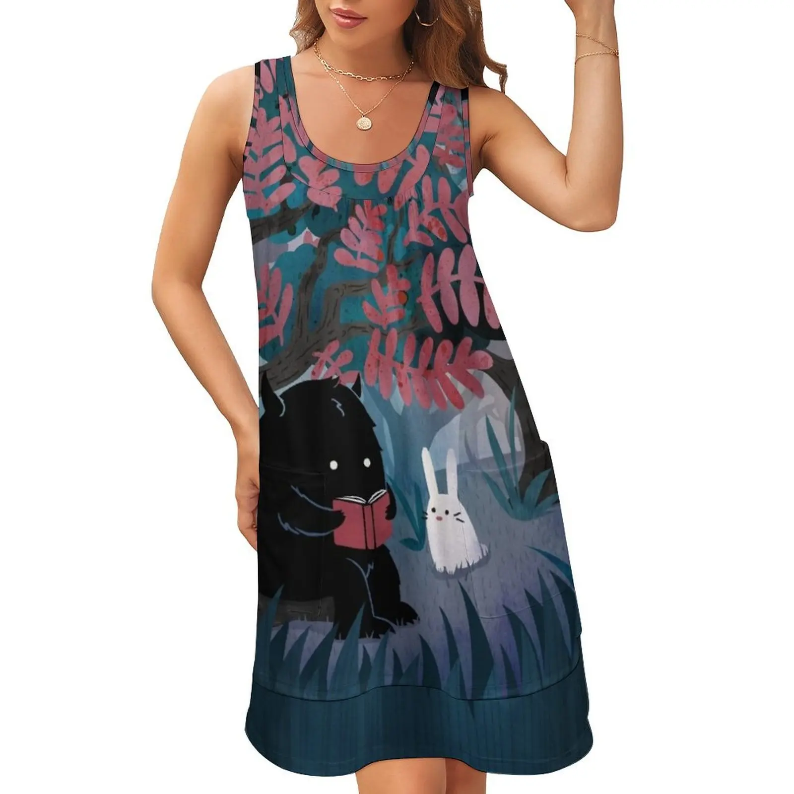 

Another Quiet Spot Sleeveless U-Neck Fake Two Piece Dress long dresses for women Elegant gowns