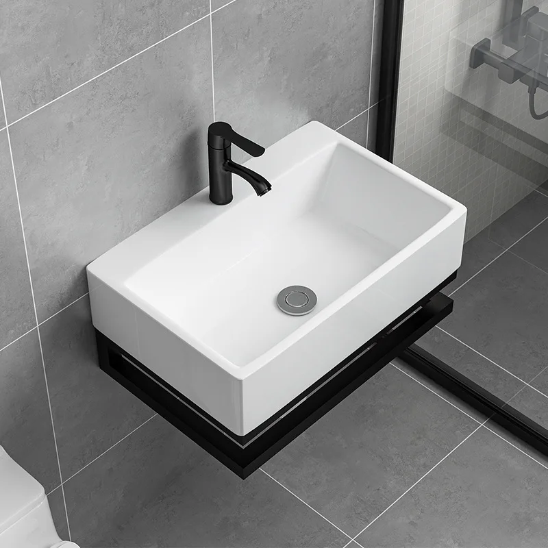 

Square washbasin, bathroom wall mounted washbasin cabinet combination, ceramic single hole washbasin, small unit washbasin