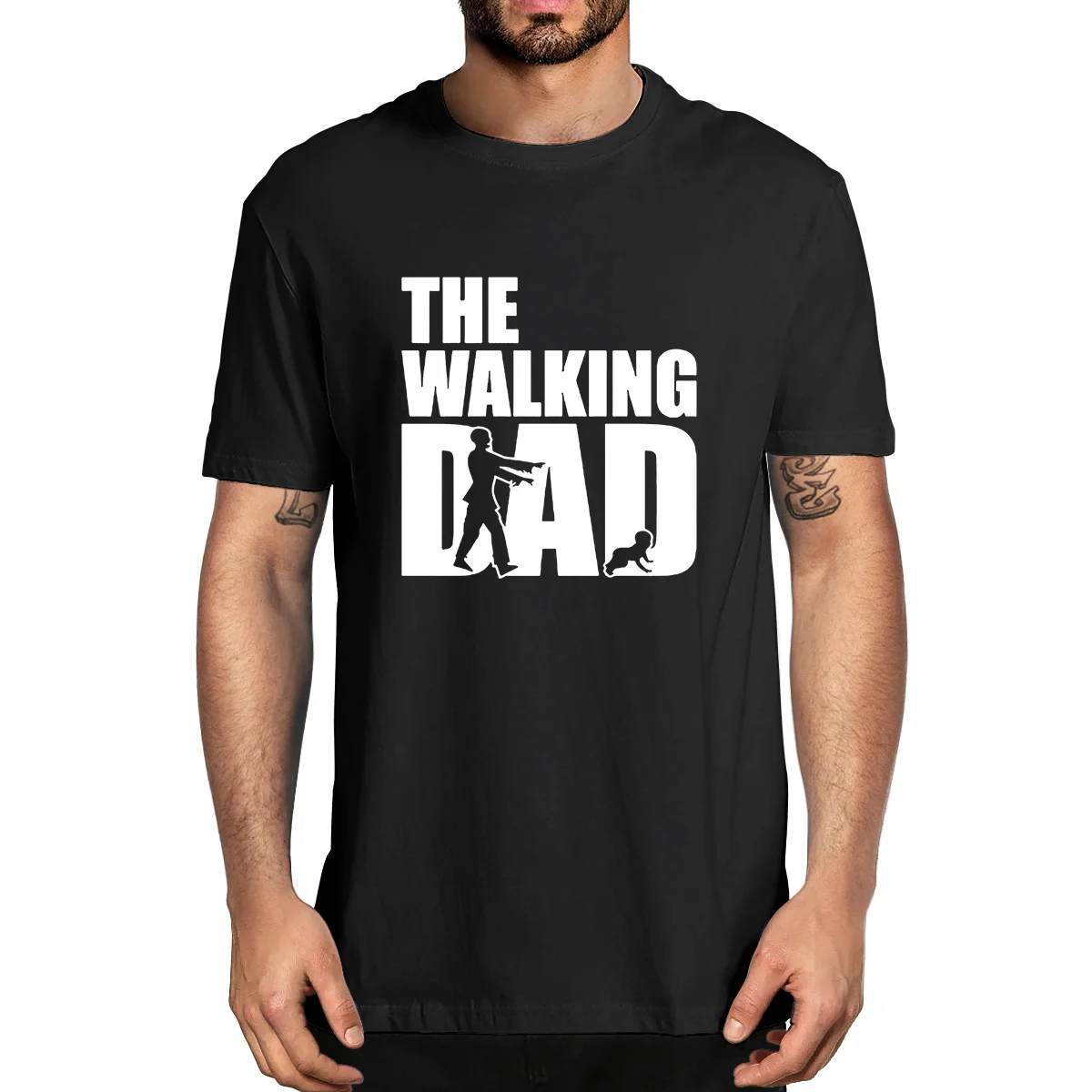 

The Walking Dad Camisetas Hombre Summer Men's 100% Cotton Novelty T-Shirt Unisex Humor Funny Women Soft Tee Father's Day Gift