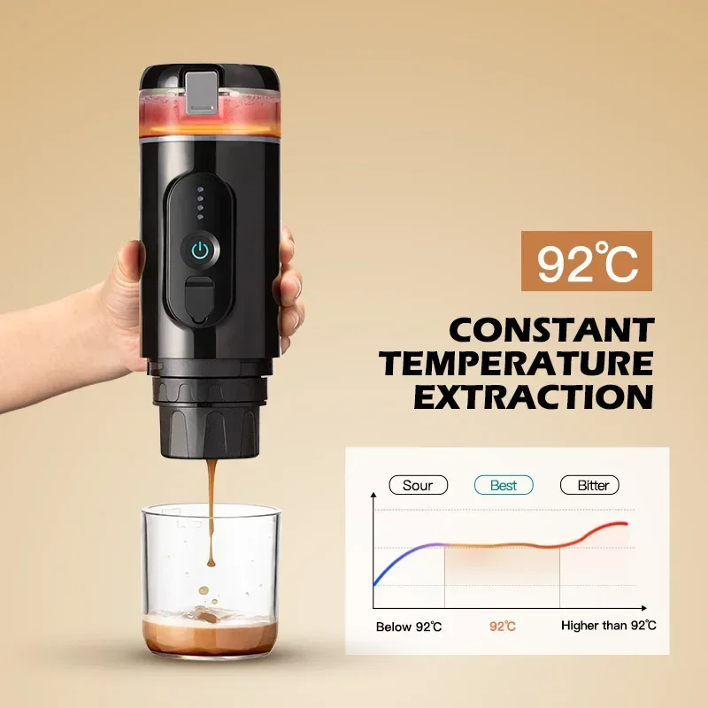 Portable Capsule Coffee Maker Heating Semi-automatic Travel Car Home Small Coffee Pot Battery Heating Outdoor Machine
