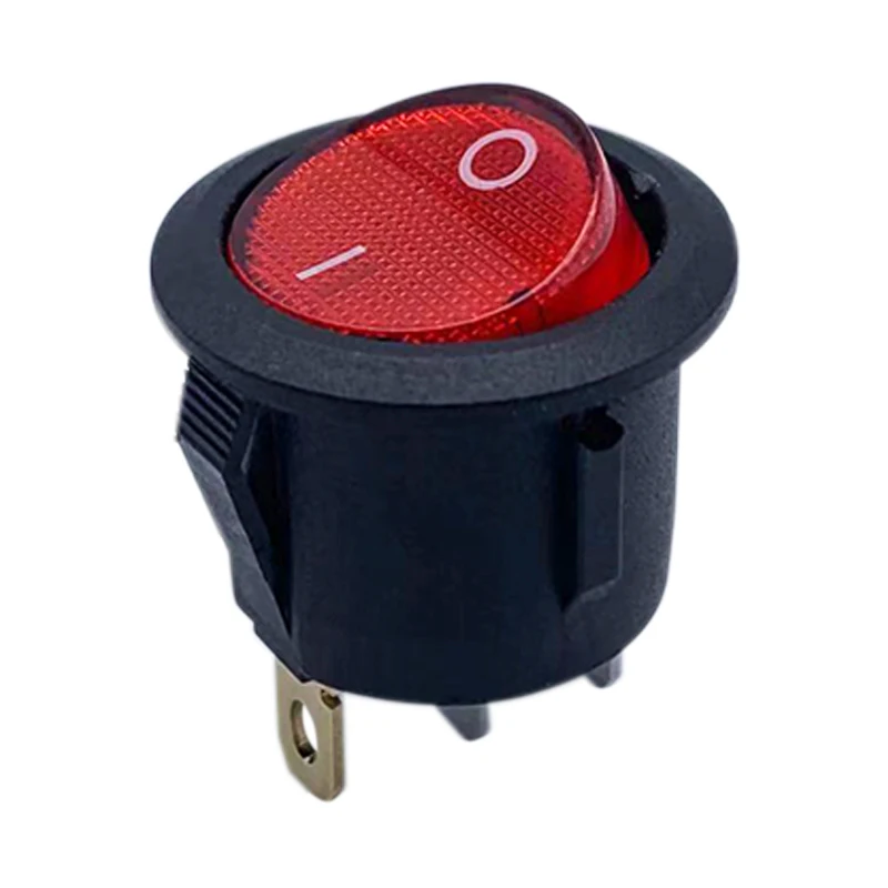 10 Pz Spst On/Off 3 Pin Luce Al Neon Interruttore A Bilanciere Rotondo Ac 250V/6A 125V/10A