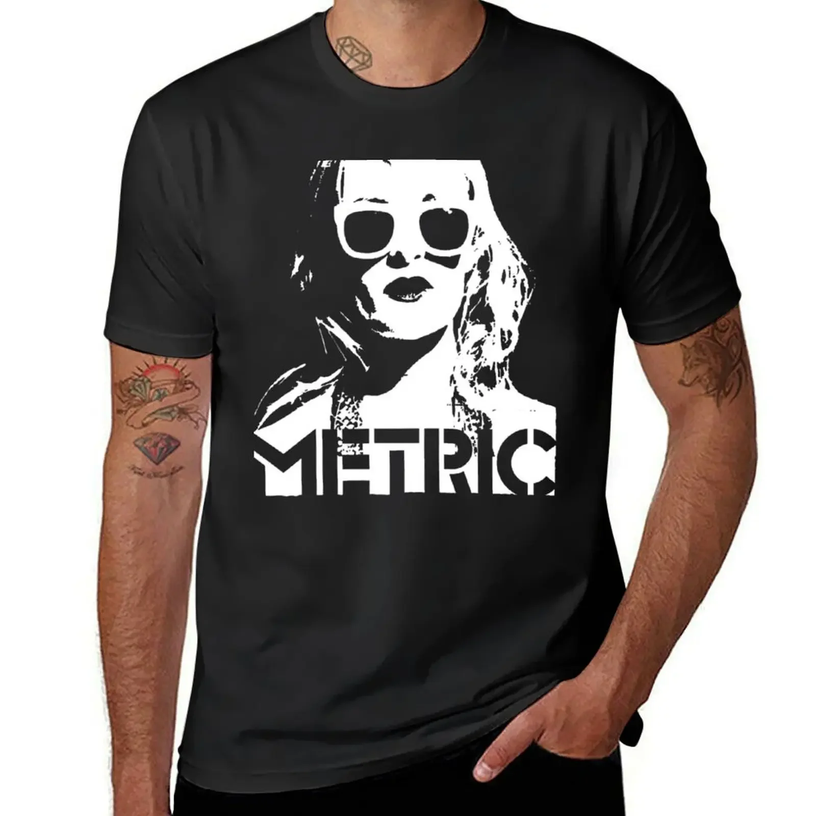 

metric band T-shirt plus size tops sweat plain black t shirts men