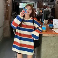 autumn Hoodies Striped Oversized Sweatshirt Women Harajuku Pullovers Korean Fashion Couples Matching Long Sleeve Tops Streetwear - Image 4