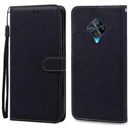 Premium TPU Wallet Leather Flip Phone Case - Elegant and Durable Design for Vivo V17 Russia (Black)