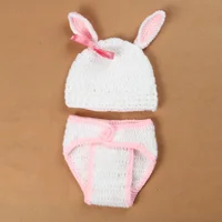 Newborn Baby Rabbit Suit Newborn Baby Girls Boys Crochet Knit Costume Photography Prop Outfits Baby Clothes infant Clothing 6