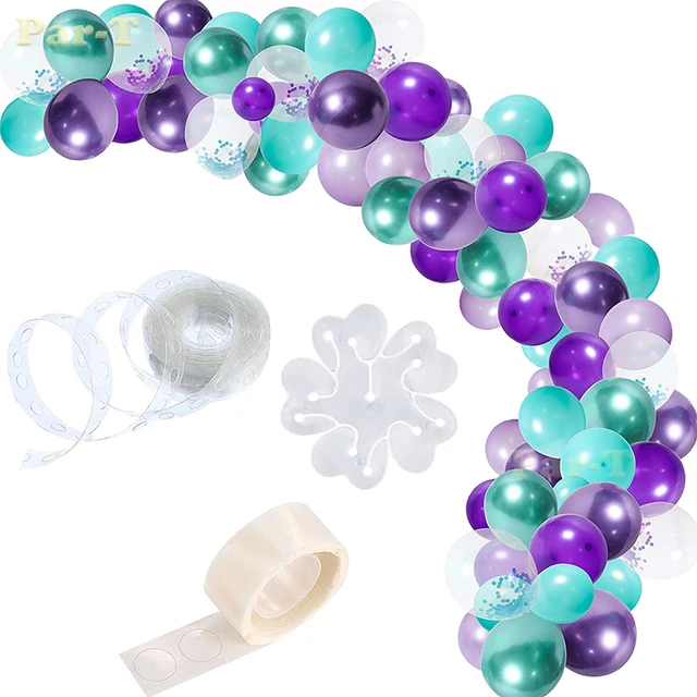 123Pcs Mermaid Balloon Garland Balloons Arch Garland Kit Dot Glitter Indoor Outdoor Frame Decor Birthday Party Supplies for Kids 2