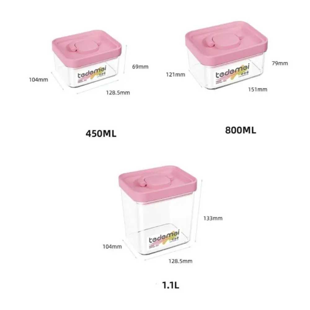 Cute Food Storage Box Pink Candy Jars With Lids Salad Snacks Grain Spice Sealed Storage Pots For Kitchen Storage Organization 6