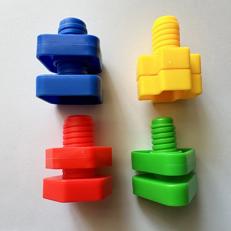 4 Set Kids Plastic Screw Toys Montessori Insert Blocks Bolts And Nuts Shape Puzzle Toys For Children Train Fine Motor Skills