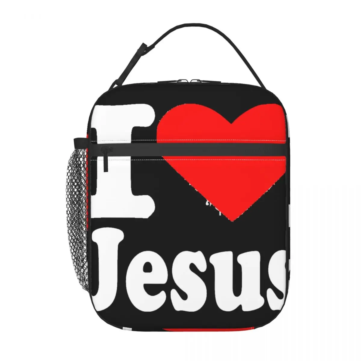 

Insulated Lunch Bag I Love Jesus Logo Lunch Box Tote Food Handbag
