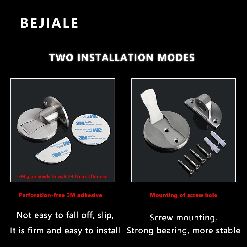 Stainless Steel Invisible Floor Suction No Punching With Glue Anti-collision Door Stop Strong Magnetic Door Suction