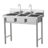 3-Compartment Utility Sink Stainless Steel Commercial Grade Laundry Tub Culinary Sink for Outdoor Indoor Laundry/Utility Room 3