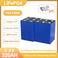 Grade A 320Ah Lifepo4 Battery 3.2V Lithium Iron Phosphate 8000 Cycles Rechargeable Cell For DIY 12V 24V 48V Home Solar Camping 1