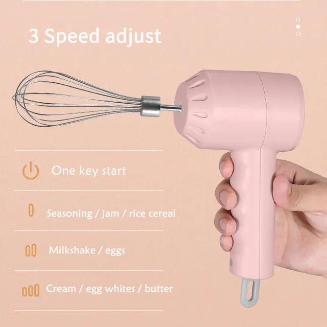 Frullatore portatile Mixer utensili da cucina Mixer manuale robot da cucina elettrici Set montalatte frullino per le uova impastatrice per dolci da forno 3