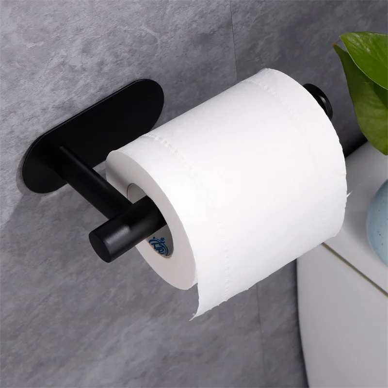 Adhesive Toilet Paper Holder with Shelf, Toilet Paper Roll Holder Wall  Mounted, Fits Mega Roll, Stainless Steel Tissue Roll - AliExpress