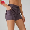 2 in 1 Women Running Shorts Yoga Clothes Fitness Elastic Summer Workout Female Jogging Leggings For Ladies Gym Sport Shorts