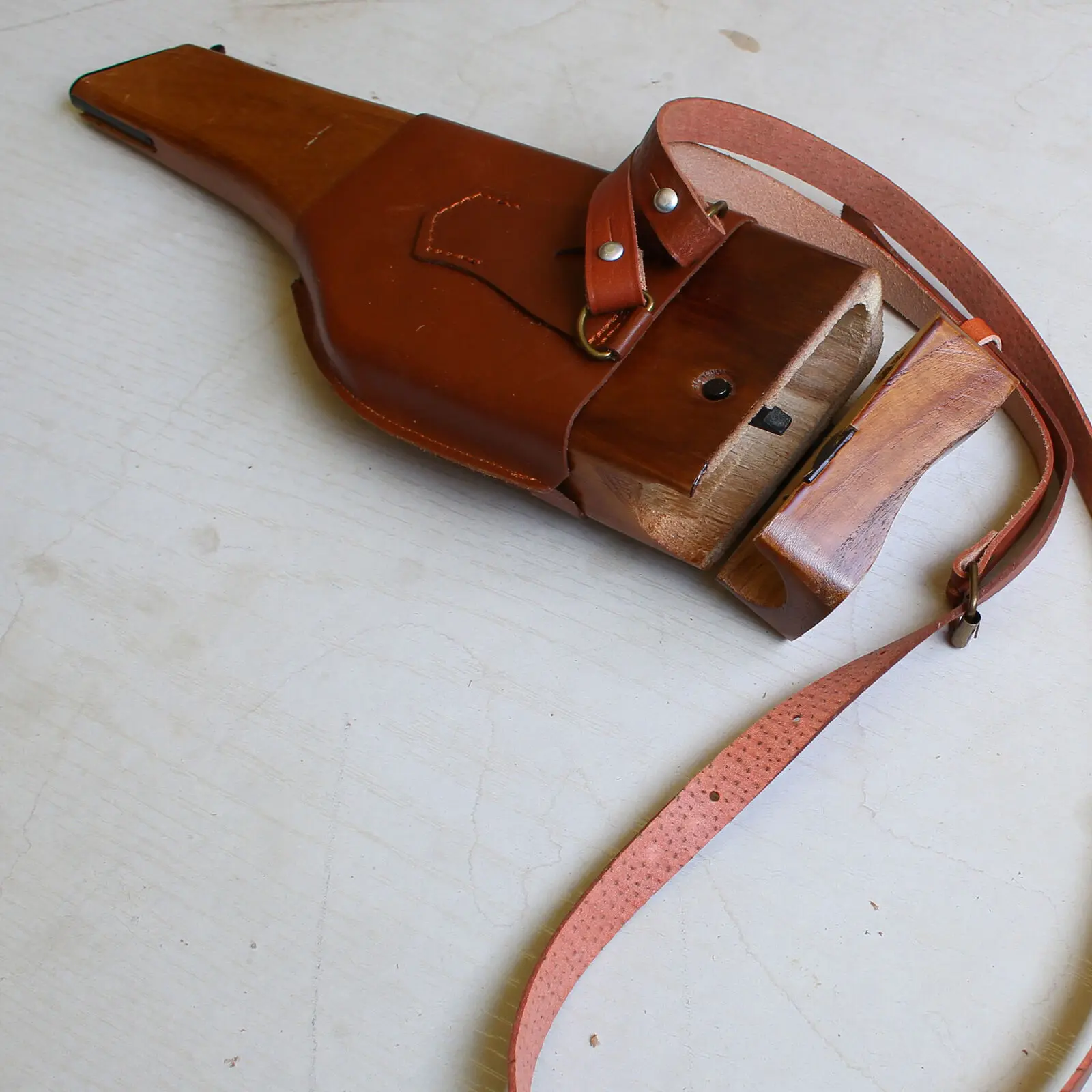 WW2 BROOMHANDLE GERMAN MAUSER C96 WOOD SHOULDER HOLSTER BUTT STOCK