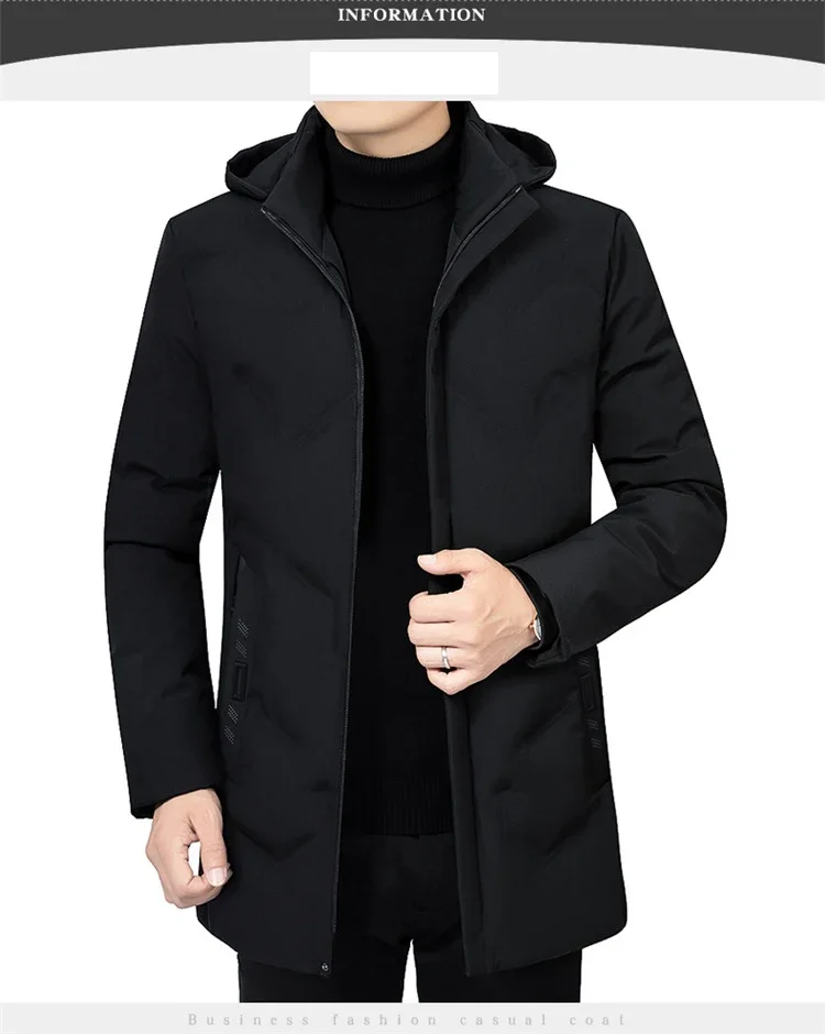 Description Picture 6 of itemWinter Parka for Men Long Thick Warm Hooded Jacket 2020 Casual Outwear Windproof Coat Size 4XL Mens Clothing ropa de hombre