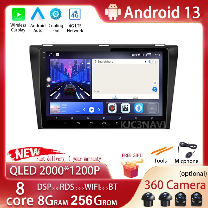 

Android 13 For Mazda 3 2003-2013 Car Radio Multimedia Video Player Navigation GPS Head Unit Carplay NO 2Din
