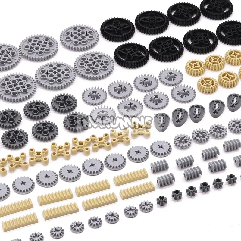 MARUMINE 120PCS MOC Technology Building Block Gear Rack Mechanical Bricks Parts Car Robat Accessories 32498 46372 32072 4716 4