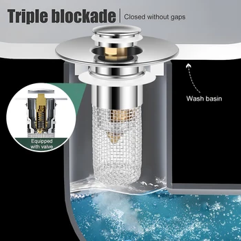 10PCS/2PCS Bathroom Sink Stopper Hair Catcher Pop-up Sink Drain Strainer with Removable Strainer Basket Sink Stopper Replacement 2