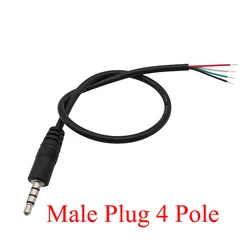 3.5mm Audio Connector Cable - Mono/Stereo Male to Female Jack Extension, 30cm - 5Pcs (Male 4 Pole)