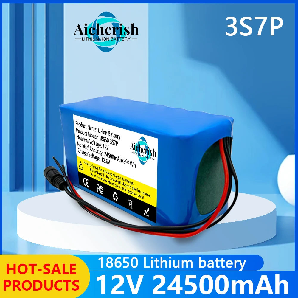 

New 3S7P 18650 12V 24500mAh Lithium Battery Pack,for Same port charge and discharge Balanced 12V Power supply E-boat